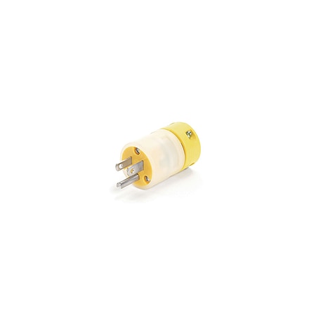 Woodhead Straight Blade Plug, 5-15P, 15 A, 125V AC, 2 Pole, Screw Terminals, Grounded 1447EZ